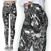Donkerste Satanische Witte Zwarte Duivel Baphomet  Leggings