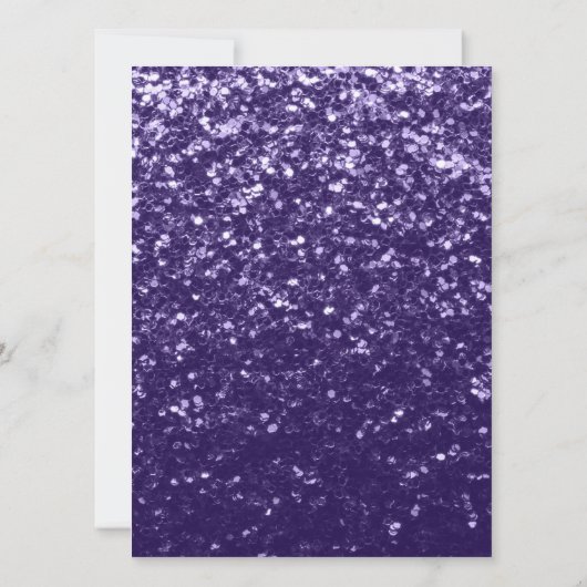 Donkerviolet paarse sparkle Sweet 16 elegant scrip Kaart (Achterkant)