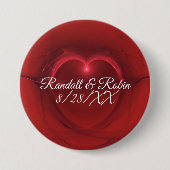 Donkervormig midden verlicht hart op rode Sjabloon Ronde Button 7,6 Cm (Voorkant)