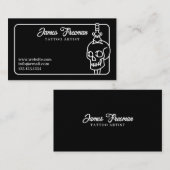 Donkerwitte en zwarte schedelmeester doodskunstena visitekaartje (Voorkant / Achterkant)