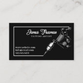 Donkerwitte en zwarte Tattoo Visitekaartje (Voorkant)