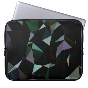 Donkerzwart driehoeksmozaïekpatroon. Geometrische Laptop Sleeve