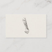 Donkerzwart en Khaki getatoeëerde Arm Tattoo Artis Visitekaartje (Achterkant)