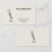 Donkerzwart en Khaki getatoeëerde Arm Tattoo Artis Visitekaartje (Voorkant / Achterkant)