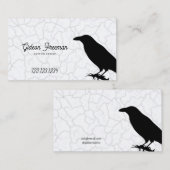 Donkerzwart en wit Crow Tattoo Artist Visitekaartje (Voorkant / Achterkant)
