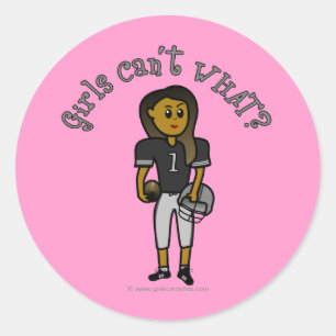 Donkerzwart Football Ronde Sticker