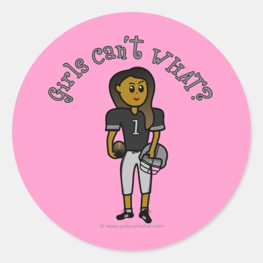 Donkerzwart Football Ronde Sticker (Voorkant)