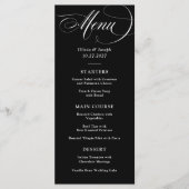 Donkerzwart | Klassieke Italiaanse elegantie bruil Menu (Voorkant)