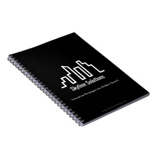 Donkerzwart Notitieboek met wit minimalistisch ont