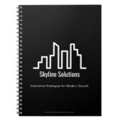 Donkerzwart Notitieboek met wit minimalistisch ont (Voorkant)