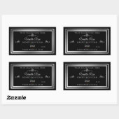 Donkerzwart Product Label Zilver Lijst met Logo (Vel)