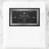 Donkerzwart Product Label Zilver Lijst met Logo (Tas)