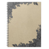 donkerzwart Roos Kraft Rustic Glam Notitieboek (Voorkant)