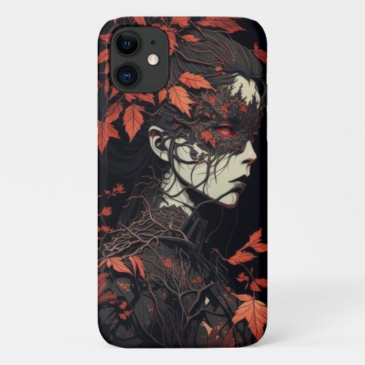 donkerzwart sinaasappel vuur anime meisje bad devi Case-Mate iPhone case (Achterkant)