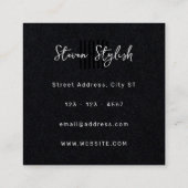 Donkerzwart vet vierkant visitekaartje (Achterkant)