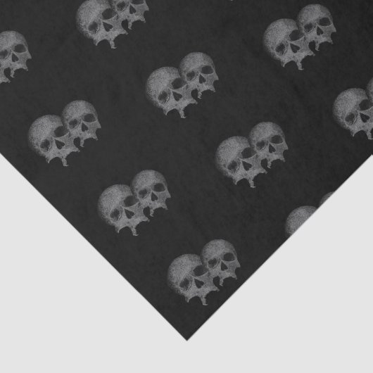 Donkerzwarte gothische schedel Halloween Costume P Tissuepapier (Detail)