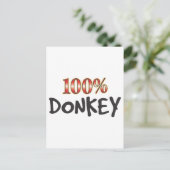 Donkey 100 procent briefkaart (Staand voorkant)