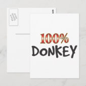 Donkey 100 procent briefkaart (Voorkant / Achterkant)