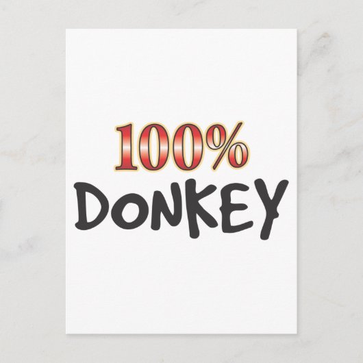 Donkey 100 procent briefkaart (Voorkant)