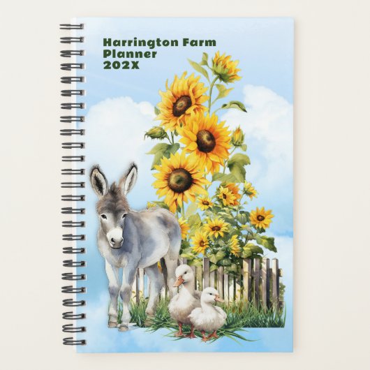 Donkey and Sunflowers Homestead Custom Planner (Voorkant)