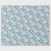 Donkey Baby shower Blue Cadeaupapier (Vlak)