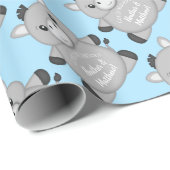 Donkey Baby shower Blue Cadeaupapier (Rol Hoek)