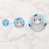 Donkey Baby shower Blue Confetti (Voorkanten)