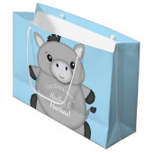 Donkey Baby shower Blue Groot Cadeauzakje (Voorkant Gekanteld)