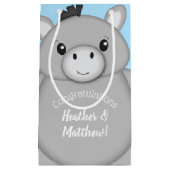 Donkey Baby shower Blue Klein Cadeauzakje (Voorkant)