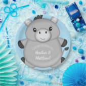 Donkey Baby shower Blue Papieren Bordje (Feest)