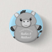 Donkey Baby shower Blue Ronde Button 3,2 Cm (Voorkant)