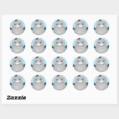 Donkey Baby shower Blue Ronde Sticker (Vel)
