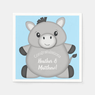 Donkey Baby shower Blue Servet