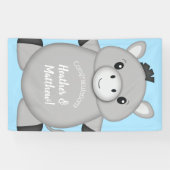 Donkey Baby shower Blue Spandoek (Horizontaal)