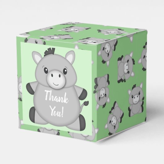 Donkey Baby shower Green Bedankdoosjes (Voorkant Zijde)