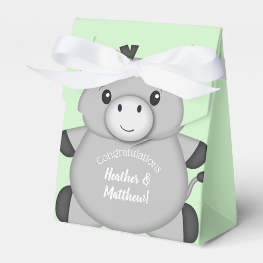 Donkey Baby shower Green Bedankdoosjes (Voorkant Zijde)