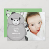 Donkey Baby shower Green Briefkaart (Voorkant / Achterkant)