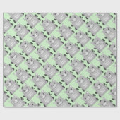 Donkey Baby shower Green Cadeaupapier (Vlak)