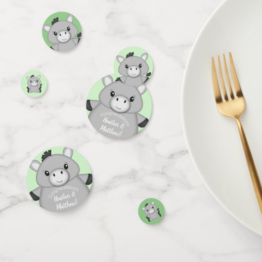 Donkey Baby shower Green Confetti (Groep)