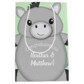 Donkey Baby shower Green Medium Cadeauzakje (Voorkant)