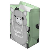 Donkey Baby shower Green Medium Cadeauzakje (Achterkant Gekanteld)