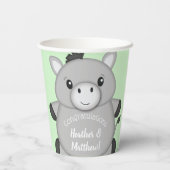Donkey Baby shower Green Papieren Bekers (Achterkant)