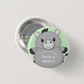 Donkey Baby shower Green Ronde Button 3,2 Cm (Voorkant /achterkant)