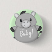 Donkey Baby shower Green Ronde Button 3,2 Cm (Voorkant)