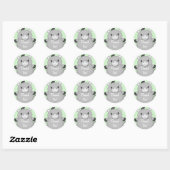 Donkey Baby shower Green Ronde Sticker (Vel)