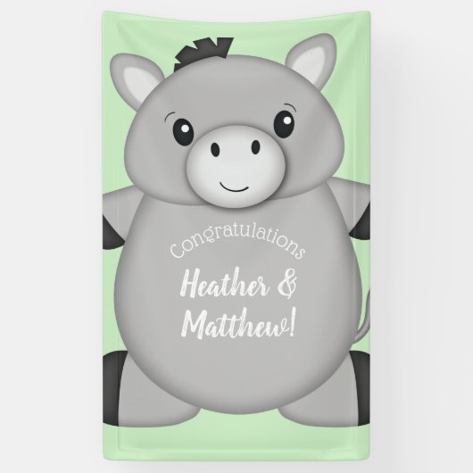 Donkey Baby shower Green Spandoek (Verticaal)