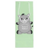 Donkey Baby shower Green Wijn Cadeautas (Achterkant)