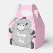 Donkey Baby shower Roze Bedankdoosjes (Voorkant Zijde)