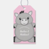 Donkey Baby shower Roze Cadeaulabel (Voorkant)