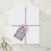 Donkey Baby shower Roze Cadeaulabel (Met Touw)